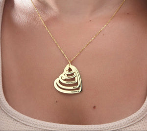 Colar Meus Corações Personalizável - Gravação a Laser - Banhado a ouro