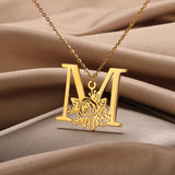 Colar Personalizado | Rosa da Vida - Aço Inoxidável - Folheado a Ouro - Corte a Laser.